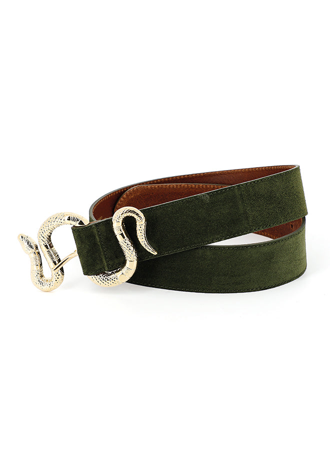 Serpent Suede Belt | Forest