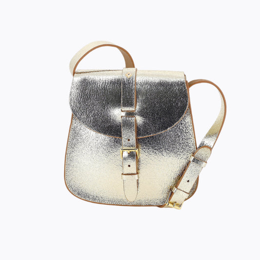 Metallic Leather Bag I Gold