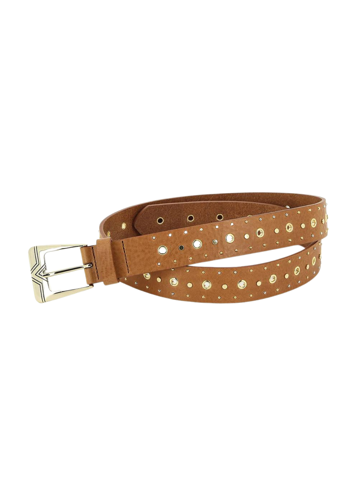 Studded Western Leather Belt | Saddle