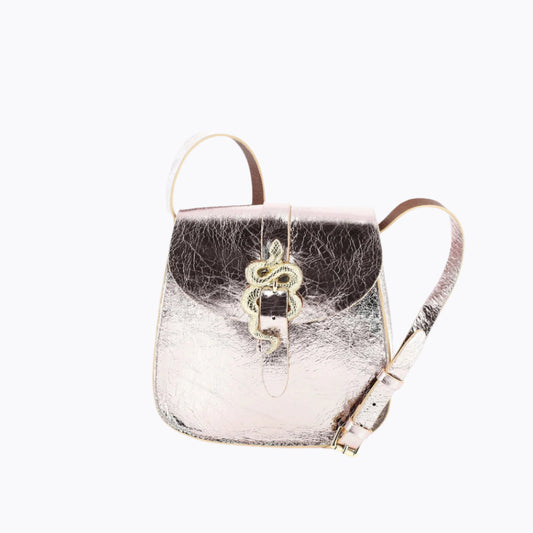 Serpent Metallic Leather Bag I Rose