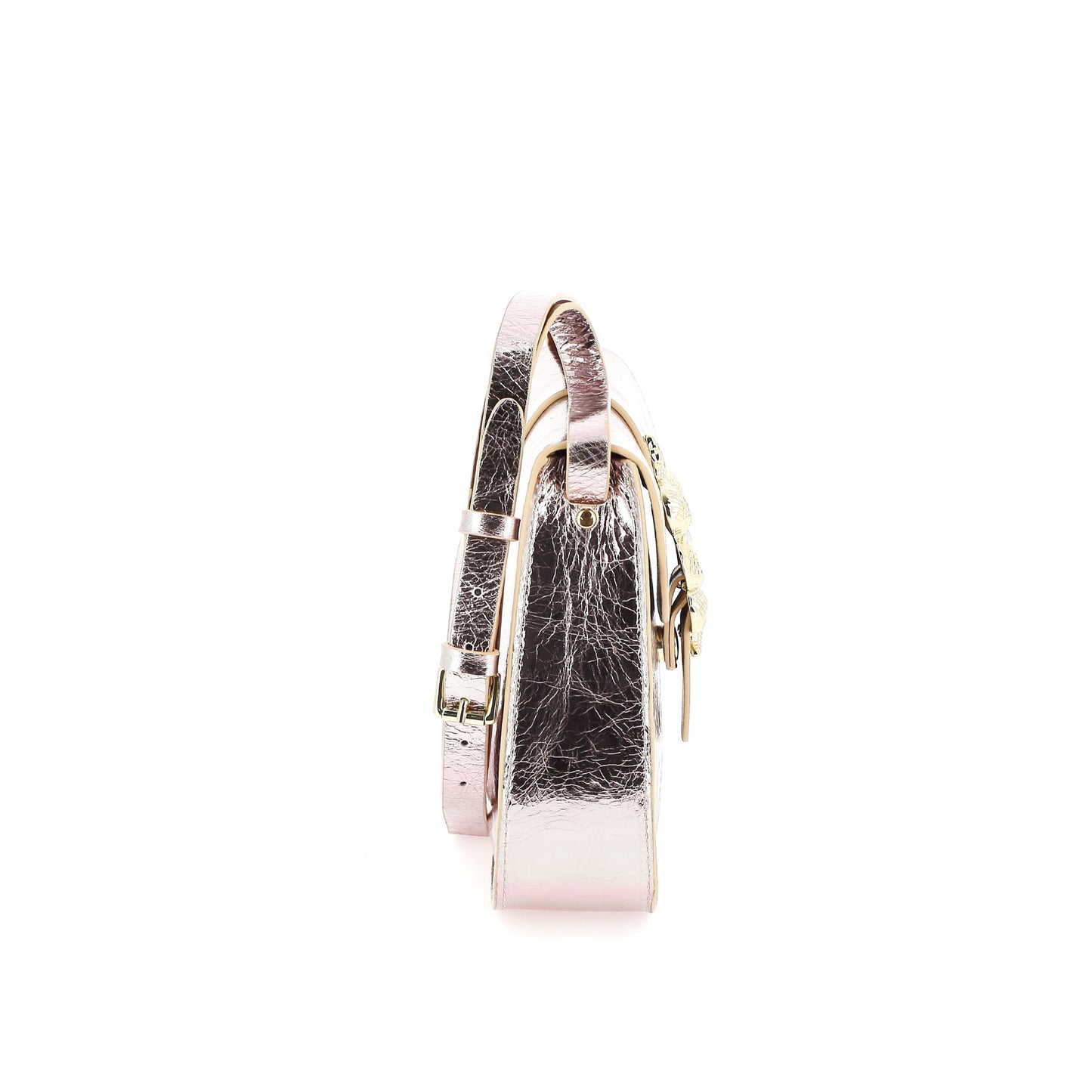 Serpent Metallic Leather Bag I Rose