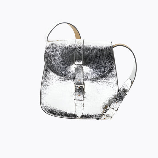 Metallic Leather Bag I Silver