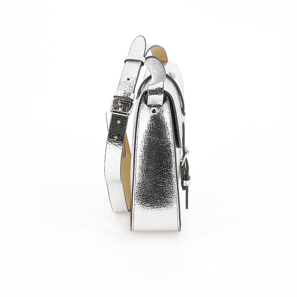 Metallic Leather Bag I Silver