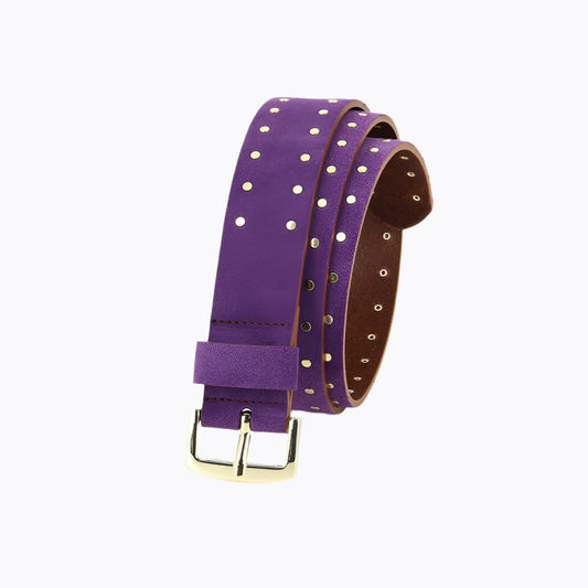 Studded Suede Belt I Violet