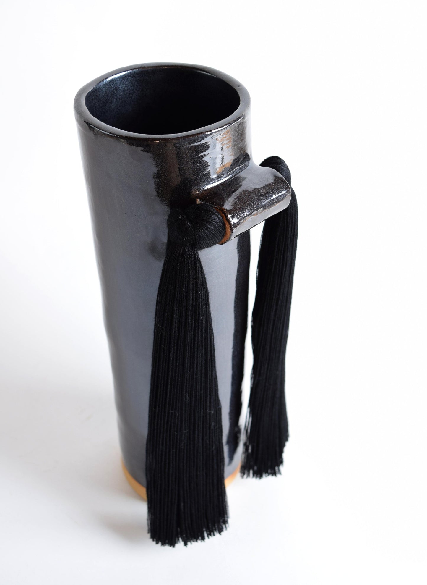 Stoneware Fringed Vase #531 | Black