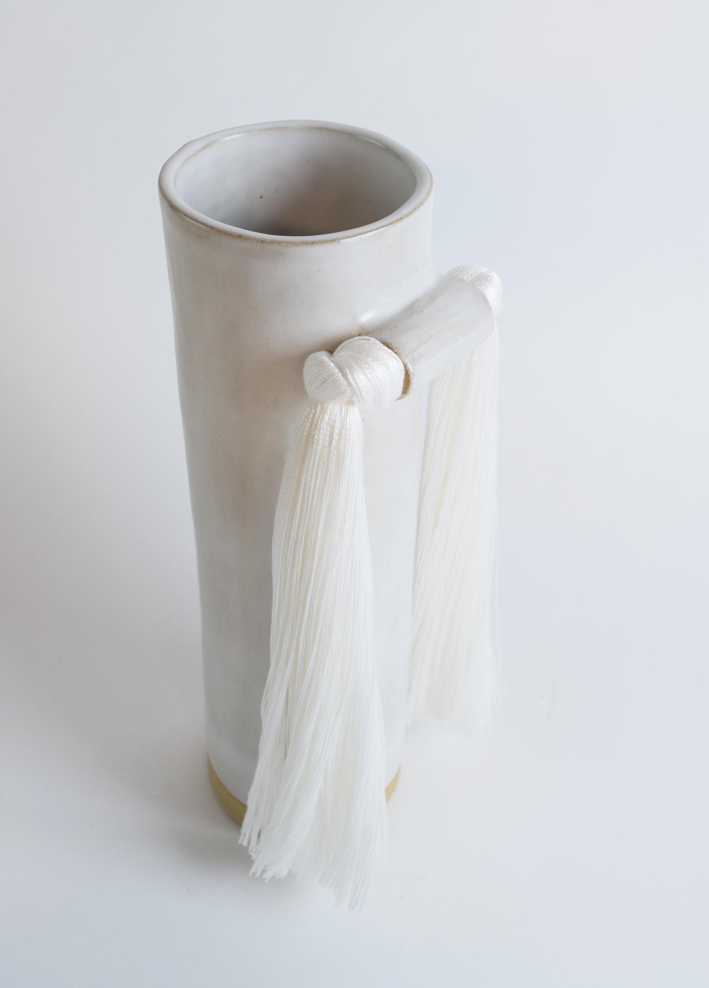 Stoneware Fringed Vase #531 | White