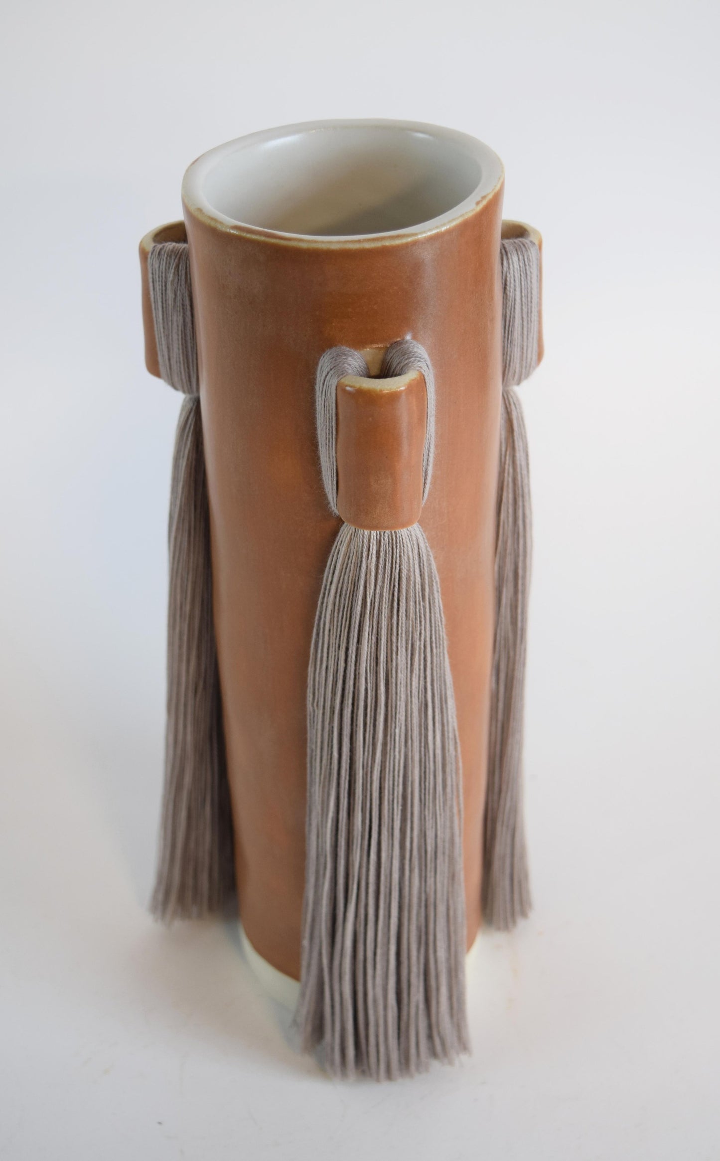 Stoneware Fringed Vase #607 | Terracotta