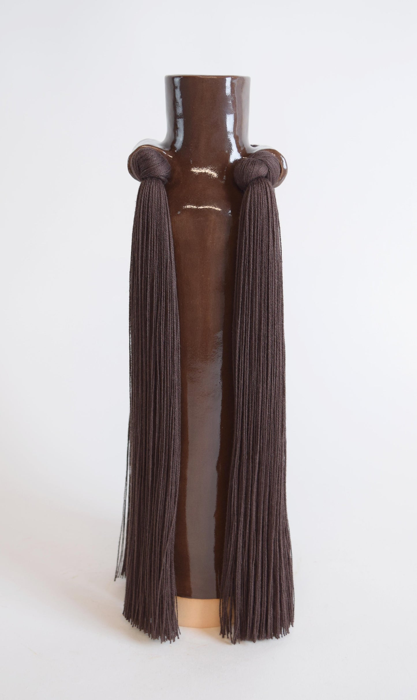 Stoneware Fringed Vase #703 | Brown