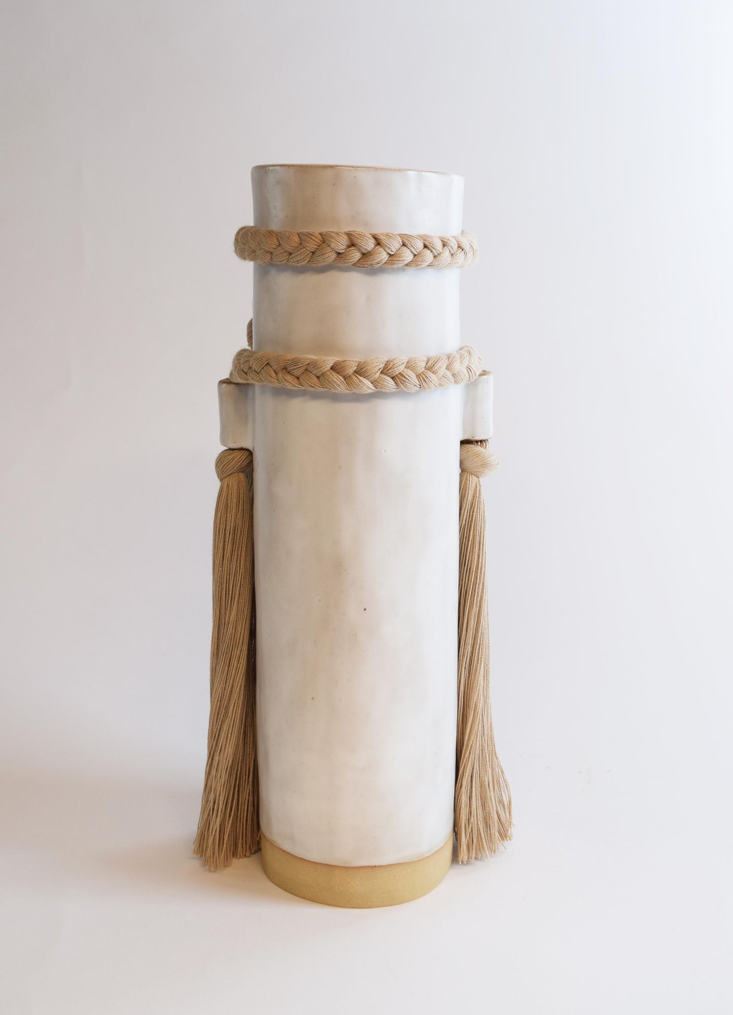 Stoneware Fringed Vase #735 | White