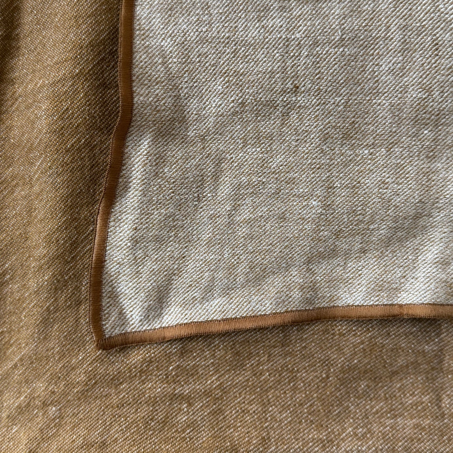 Crumpled Washed Linen Vice Versa Pillow Cover | Havana/Givre