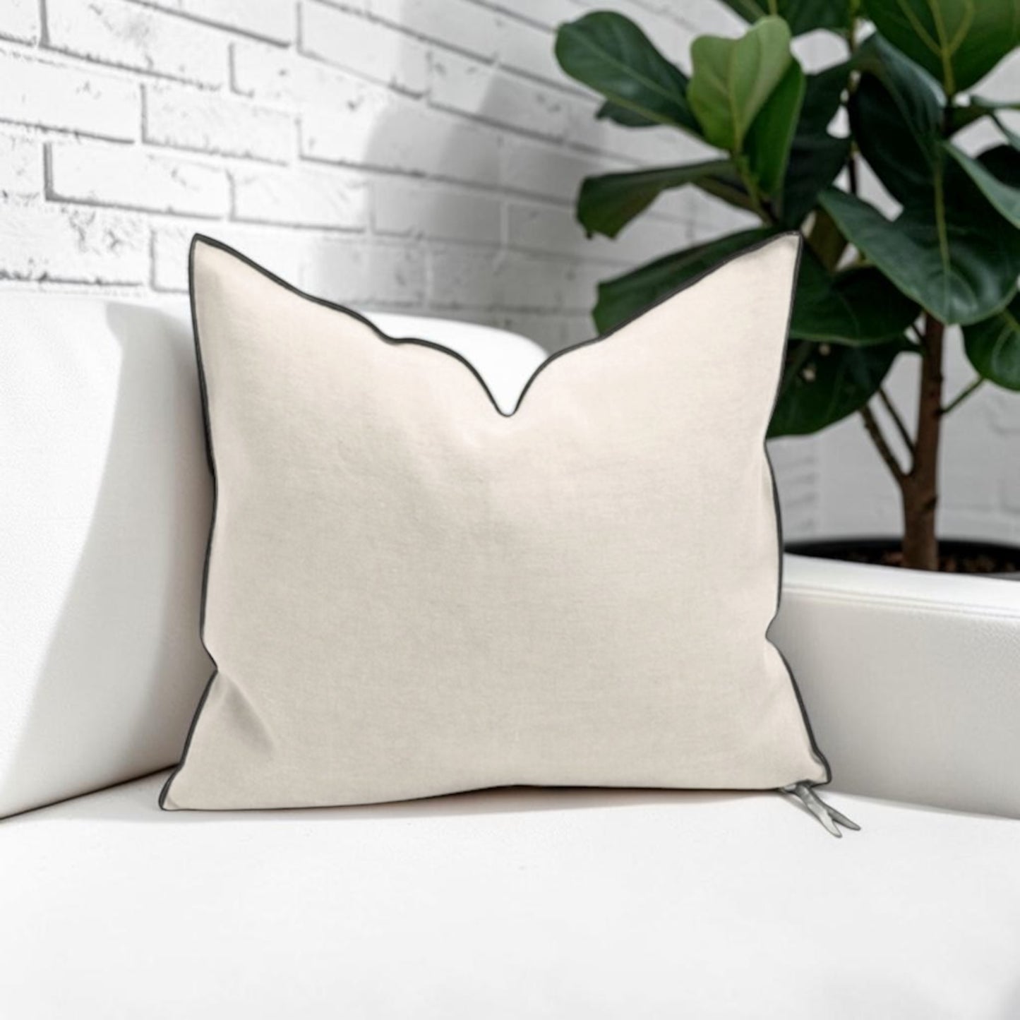 Stone Washed Linen Square Pillow Cover | Fior di Latte (Multiple Sizes)