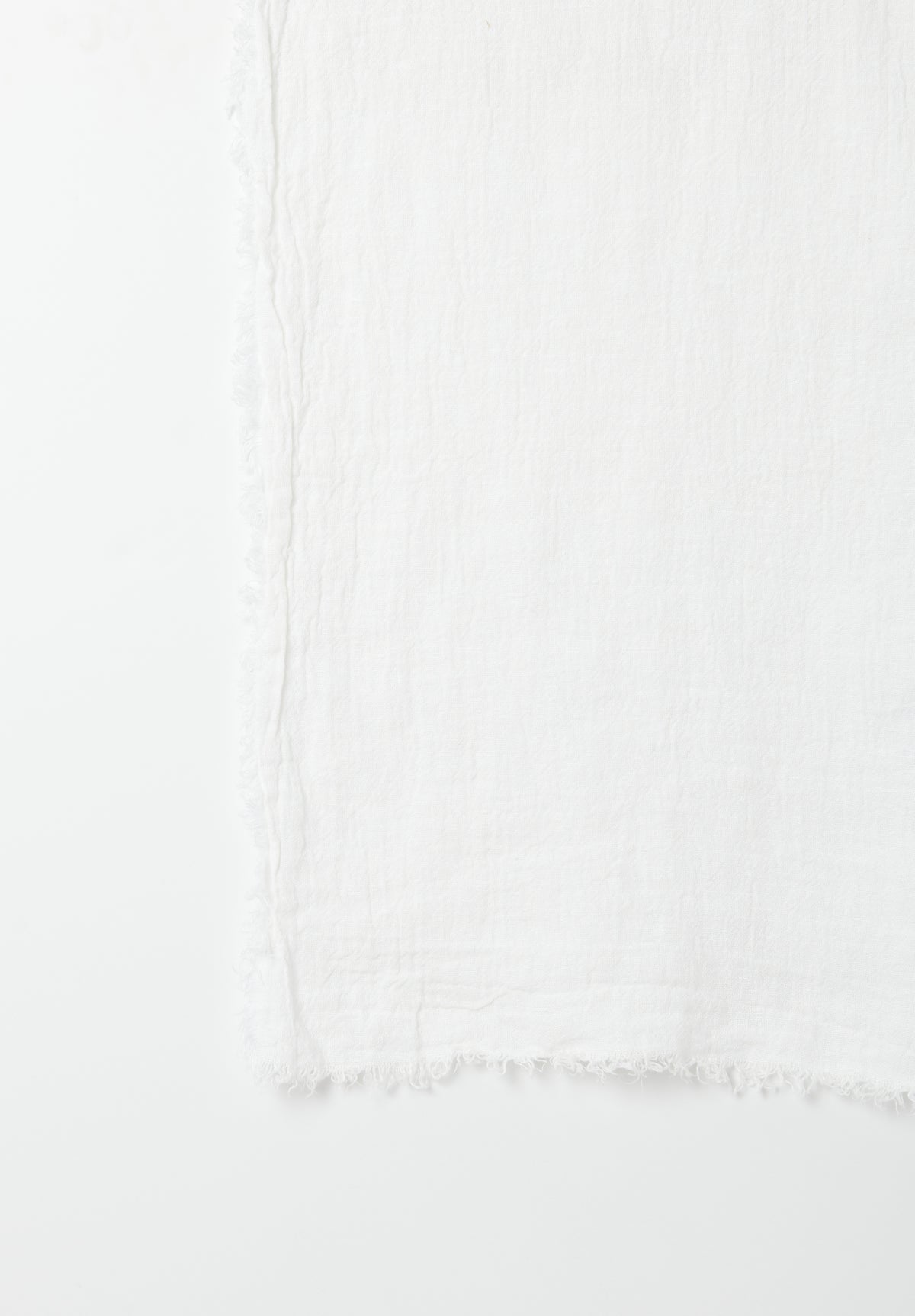 Washed Linen Fringed Throw | Blanc