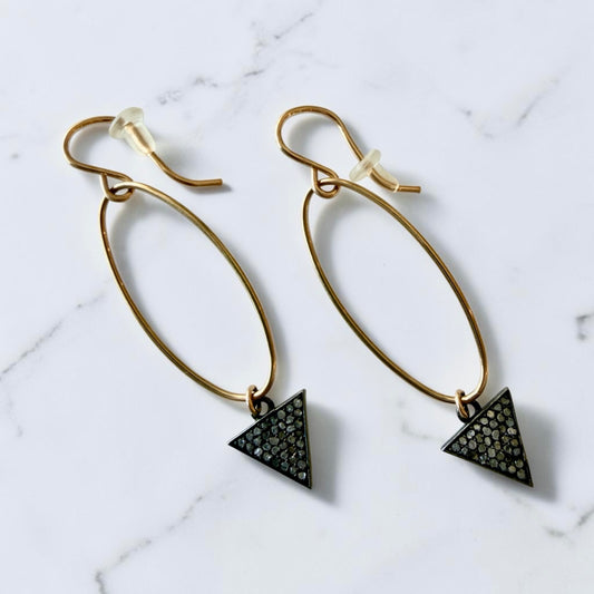 Oval Hoop Pavé Diamond Earrings