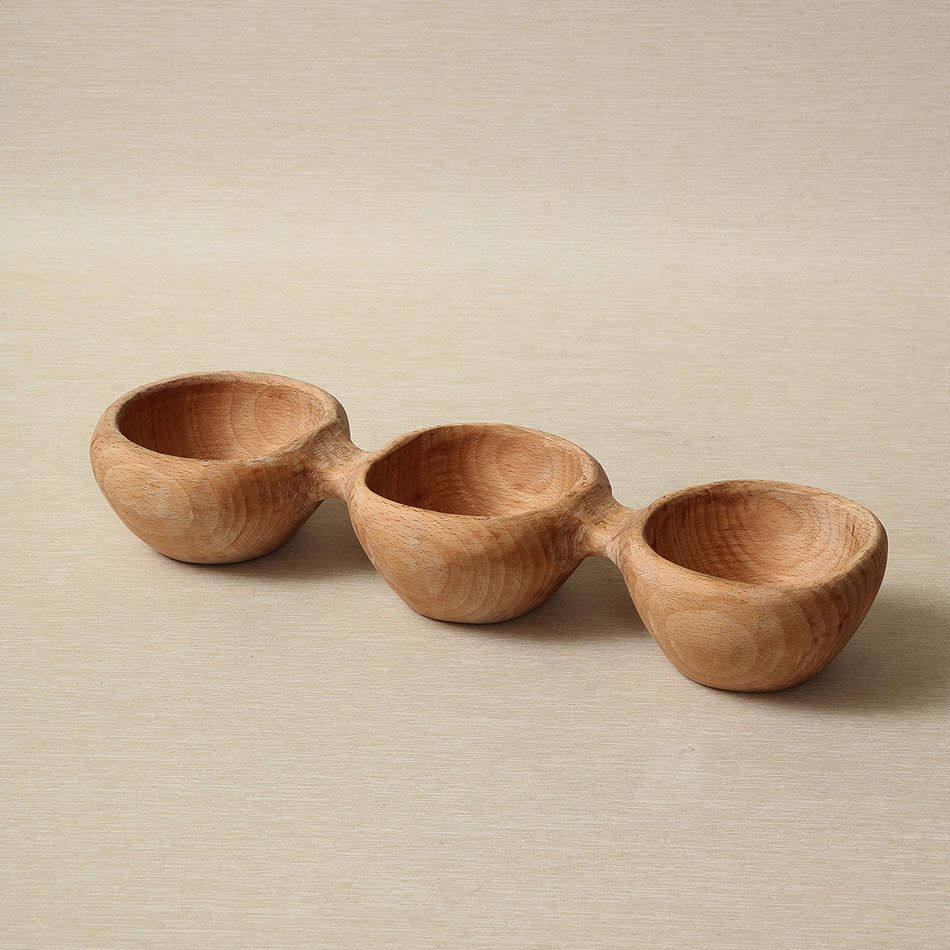 Miro Carved Wood Bowl Trio