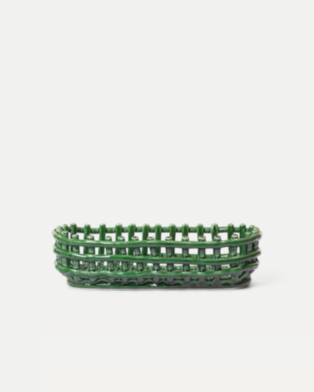 Woven Ceramic Oval Basket (Multiple Colors)