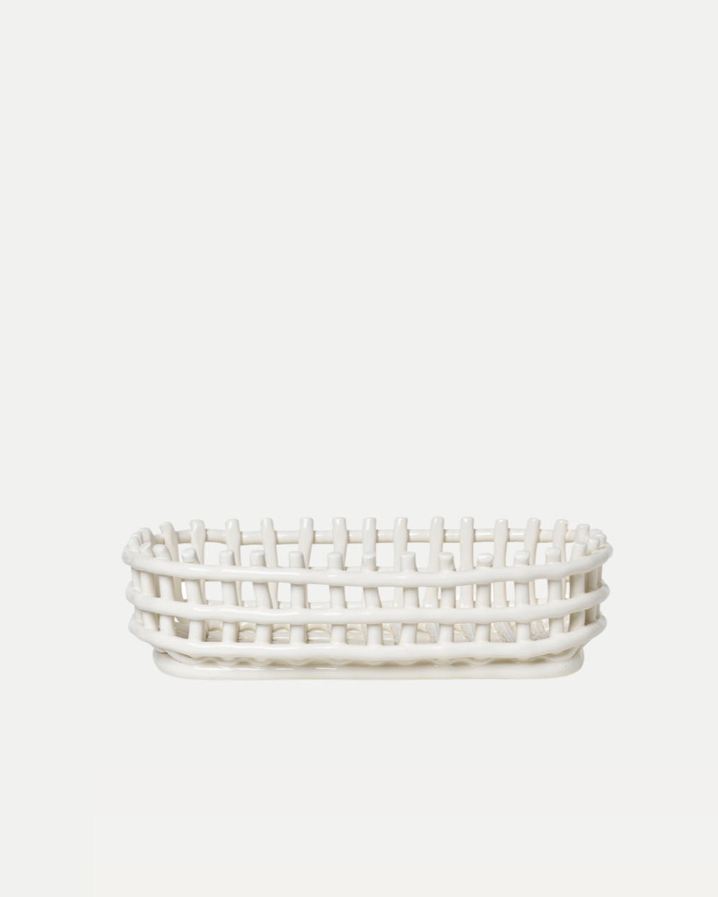 Woven Ceramic Oval Basket (Multiple Colors)