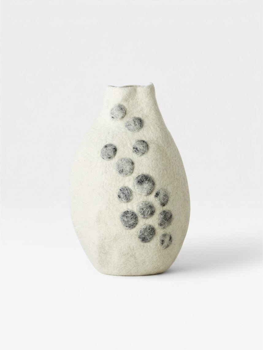 Pebble Hand-Felted Wool Gourd Basket