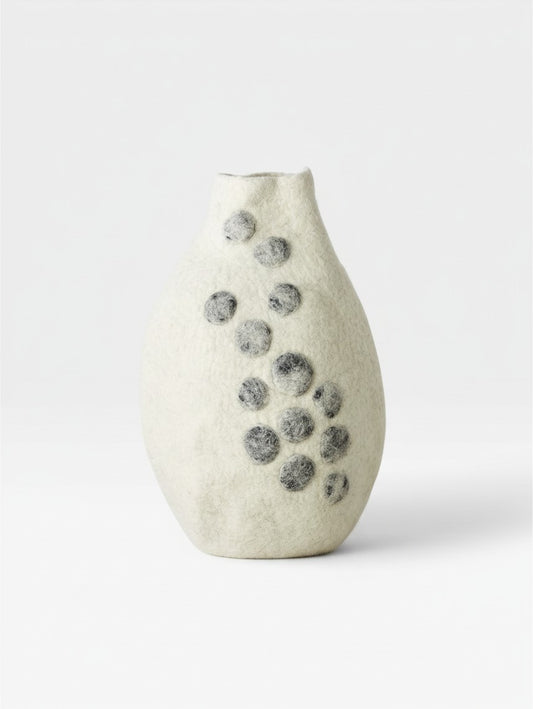 Pebble Hand-Felted Wool Gourd Basket
