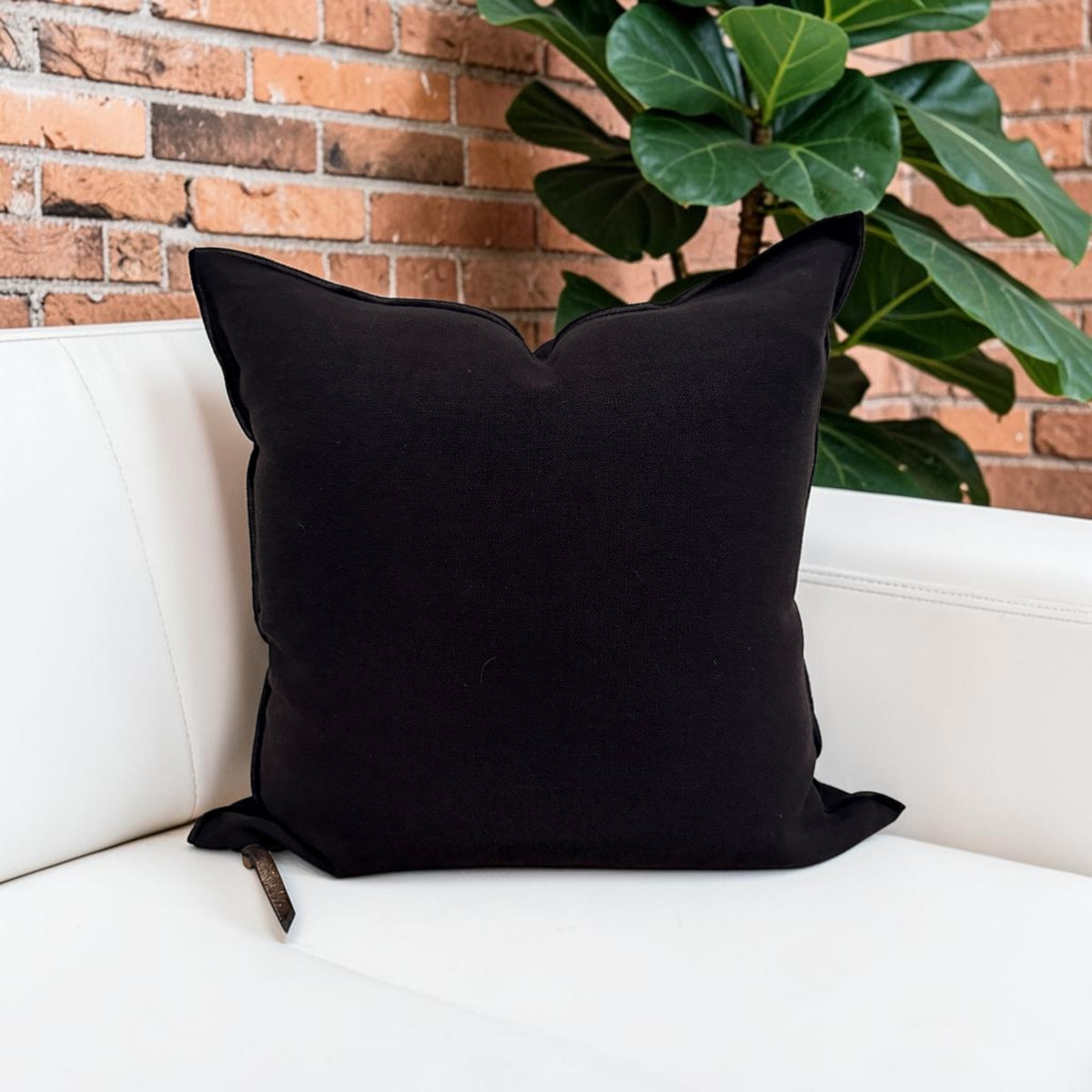 Stone Washed Linen Pillow Cover | Noir (Multiple Sizes)