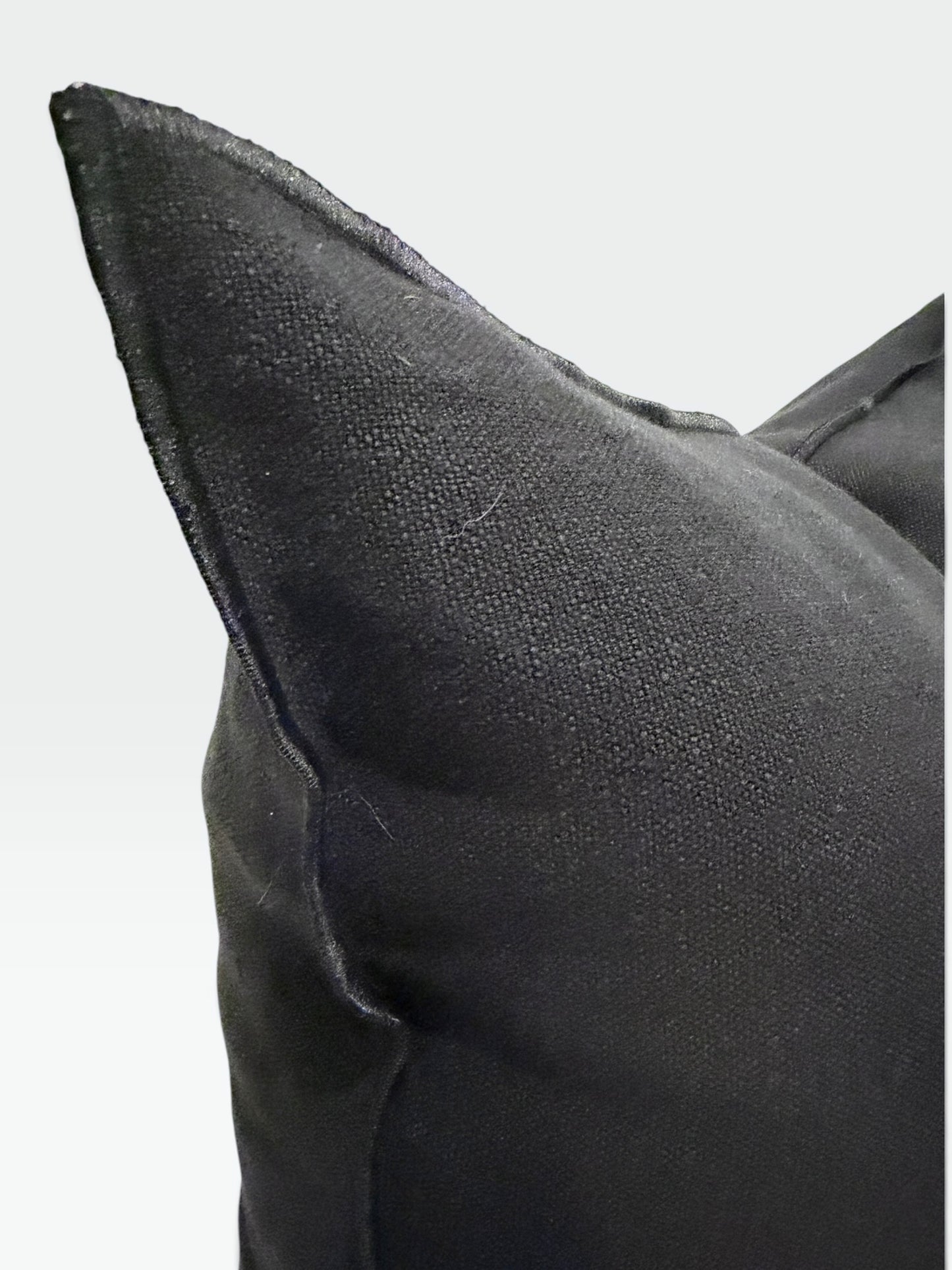 Stone Washed Linen Pillow Cover | Noir (Multiple Sizes)