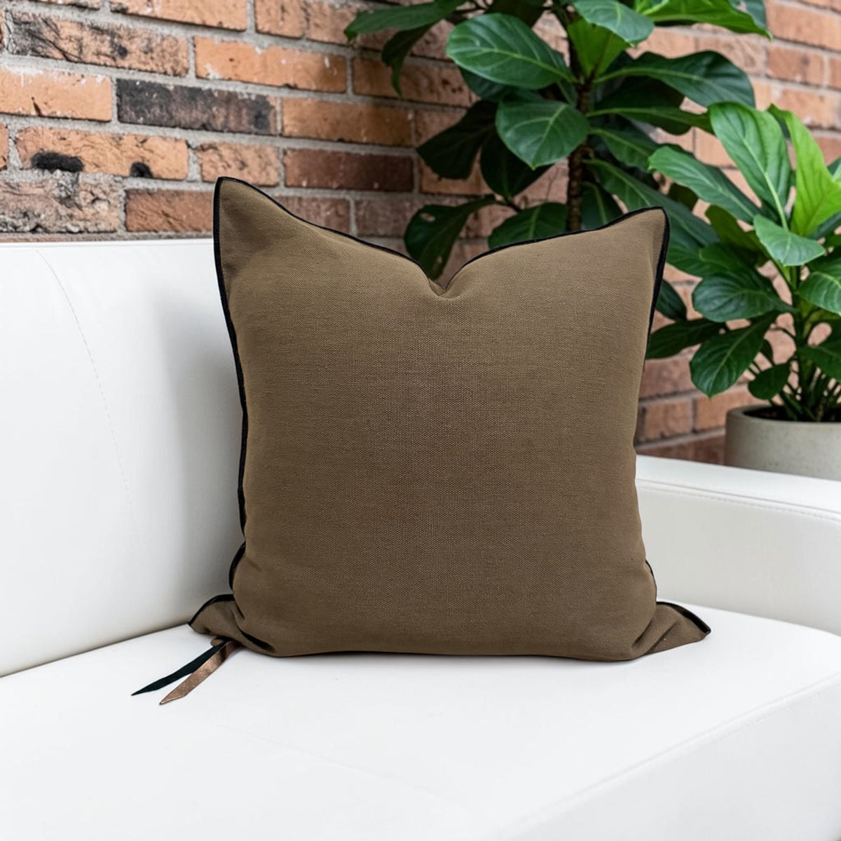 Stone Washed Linen Pillow Cover | Crocodile (Multiple Sizes)