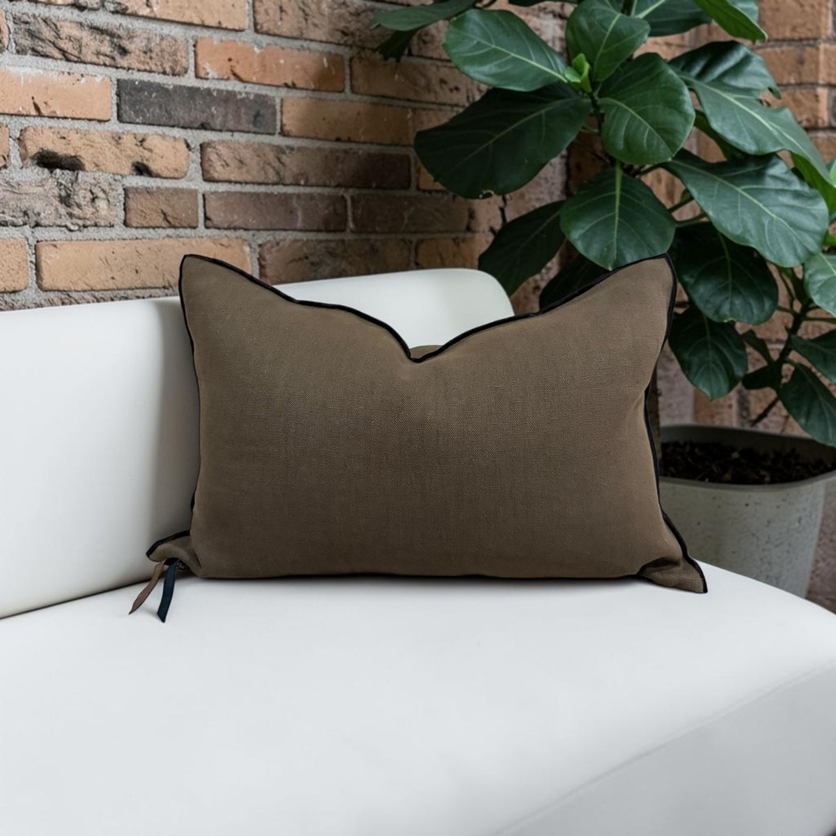 Stone Washed Linen Pillow Cover | Crocodile (Multiple Sizes)