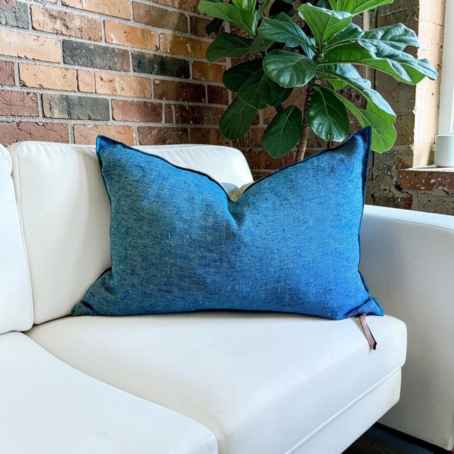 Crumpled Washed Linen Vice Versa Square Pillow Cover | (Multiple Sizes)