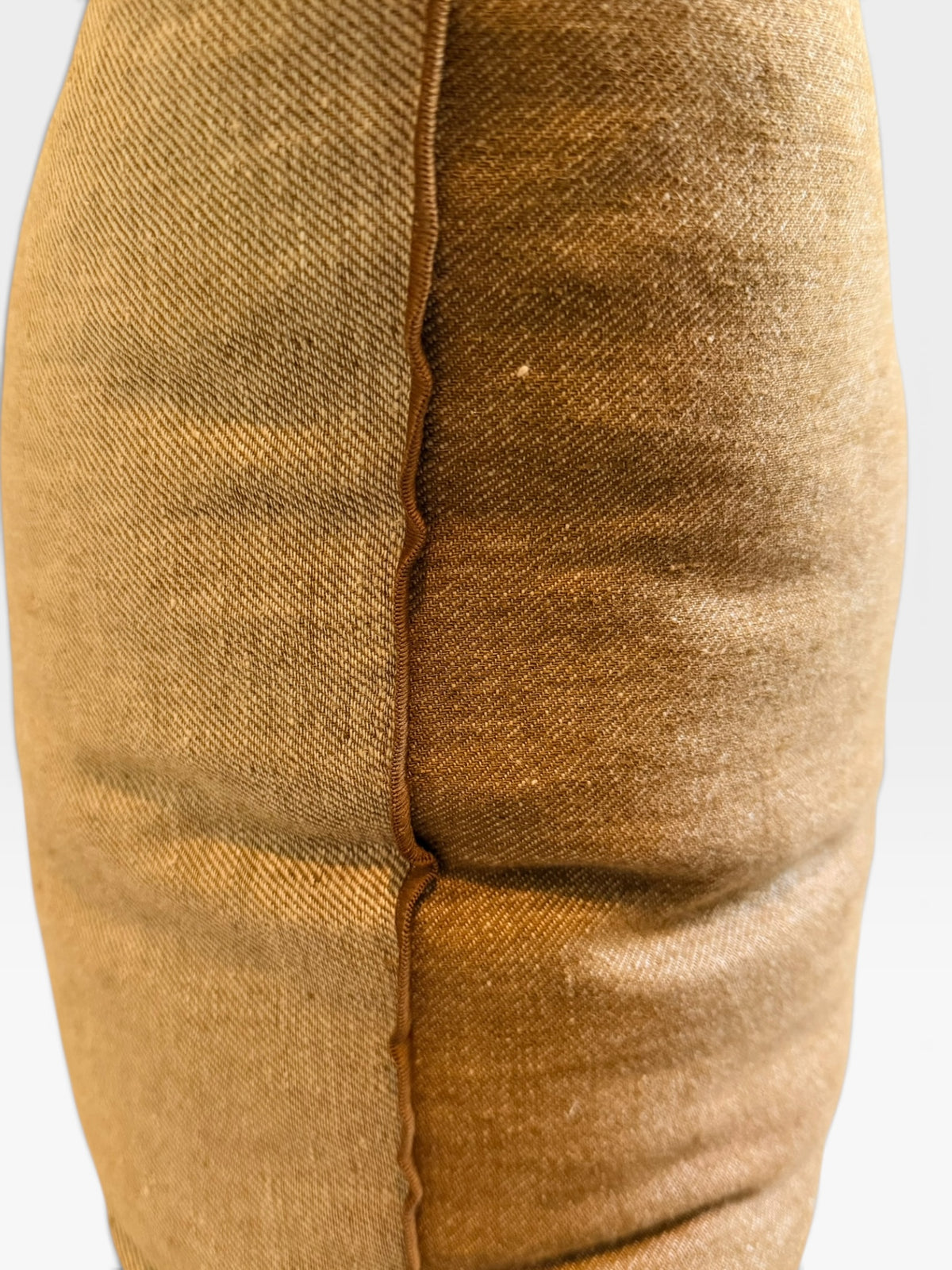 Crumpled Washed Linen Vice Versa Pillow Cover | Havana/Givre