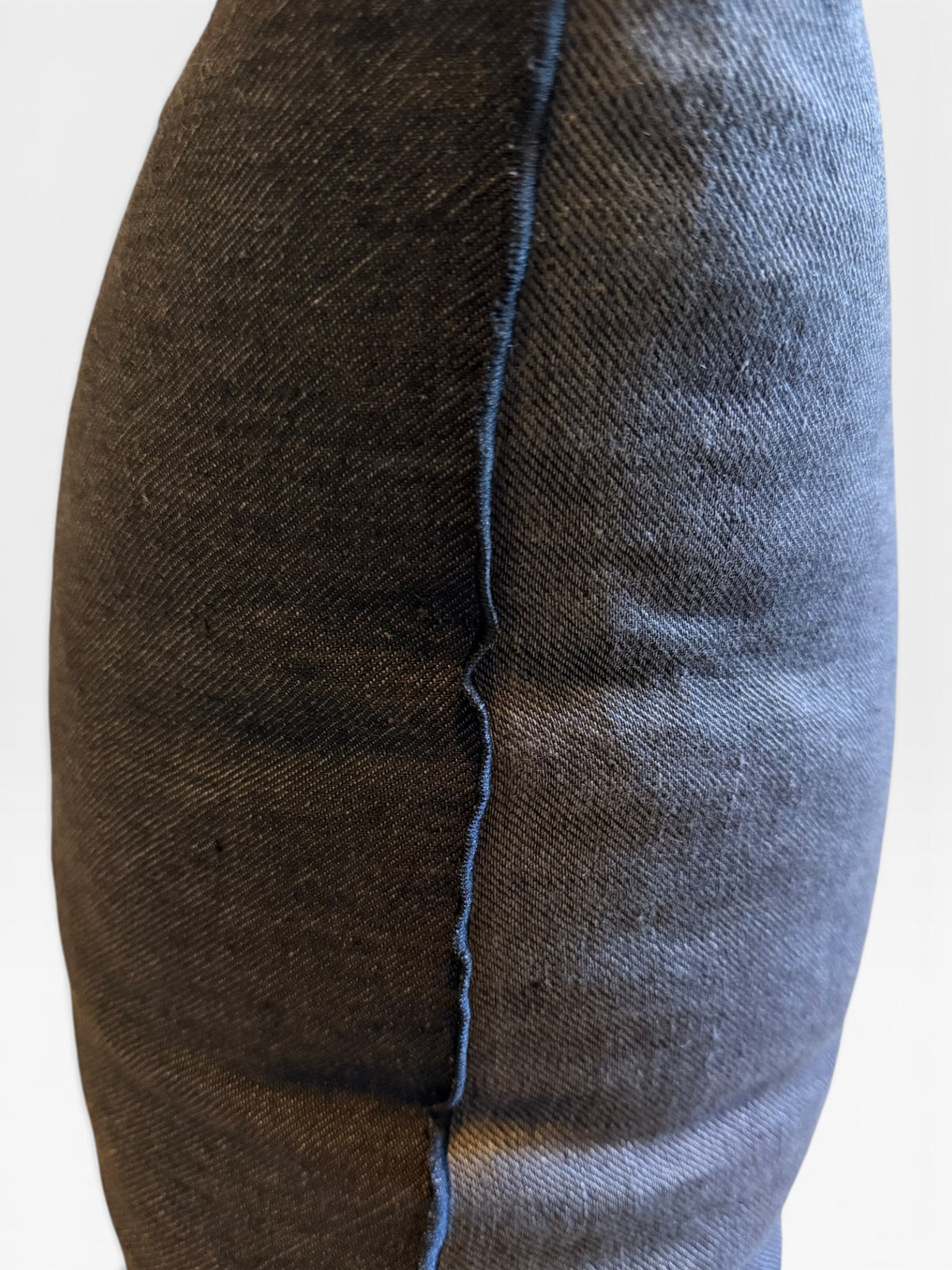 Crumpled Washed Linen Vice Versa Pillow Cover | Charbon/Anthracite (Multiple Sizes)