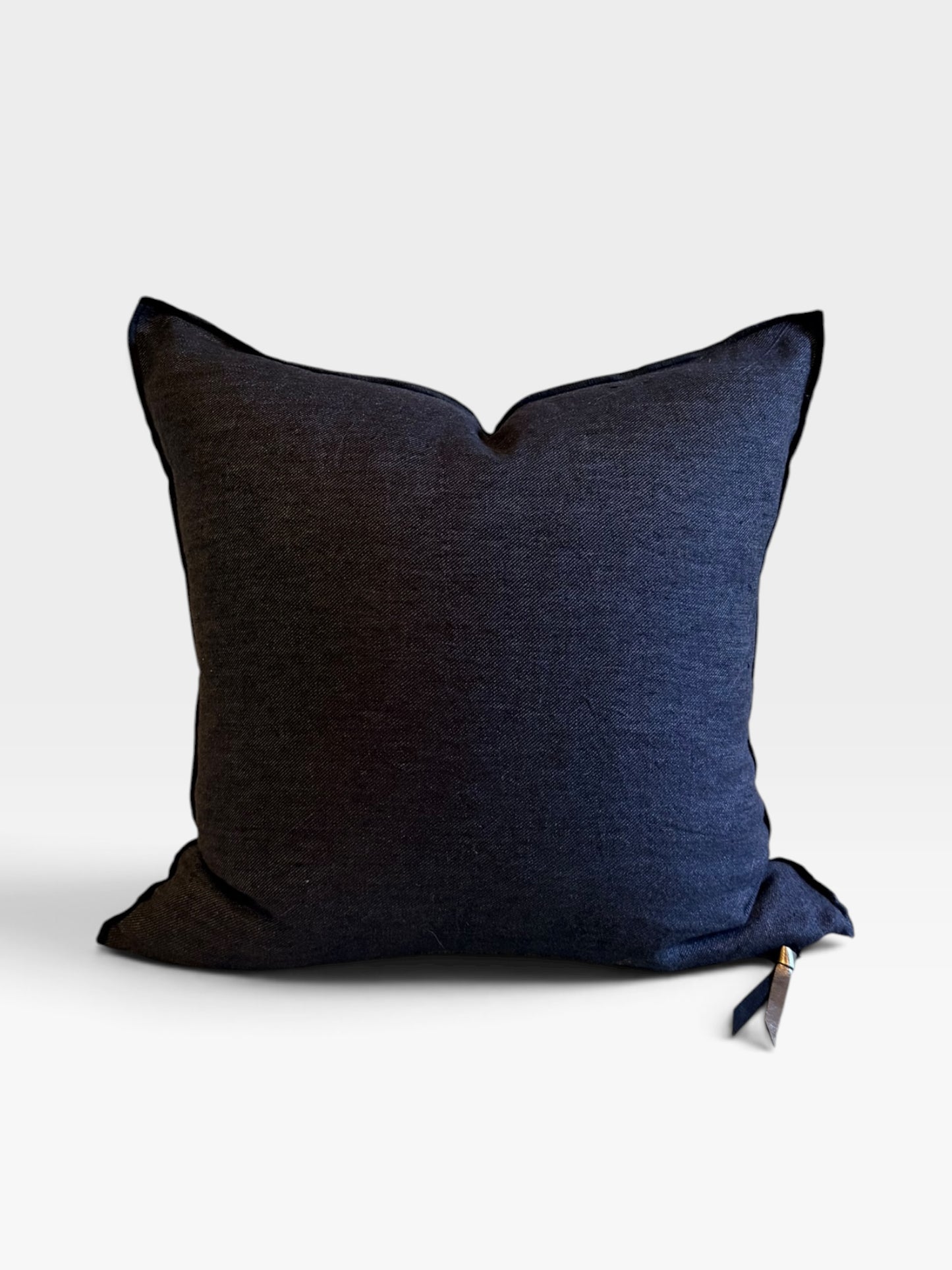 Crumpled Washed Linen Vice Versa Pillow Cover | Charbon/Anthracite (Multiple Sizes)