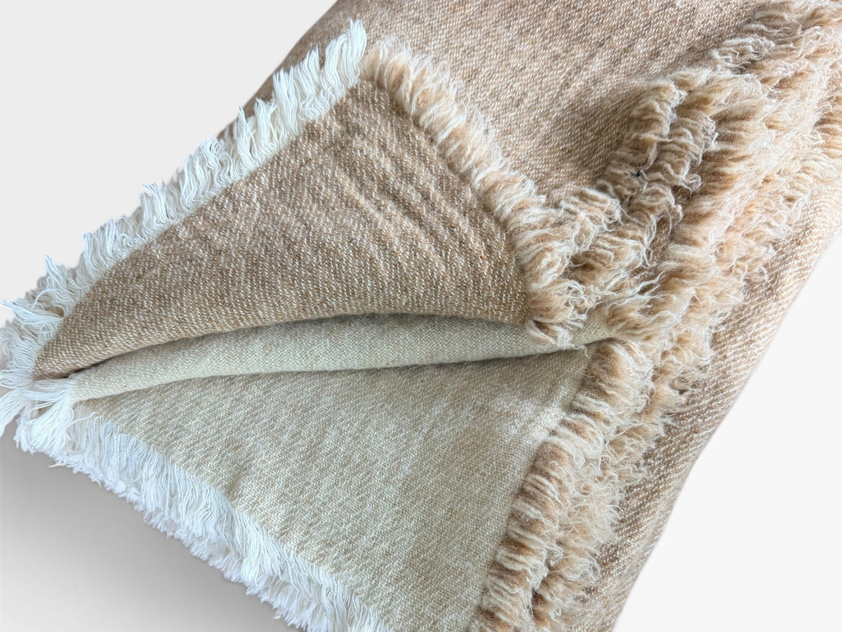 Vice Versa Wool Fringed Throw | Orgeat & Fior di Latte