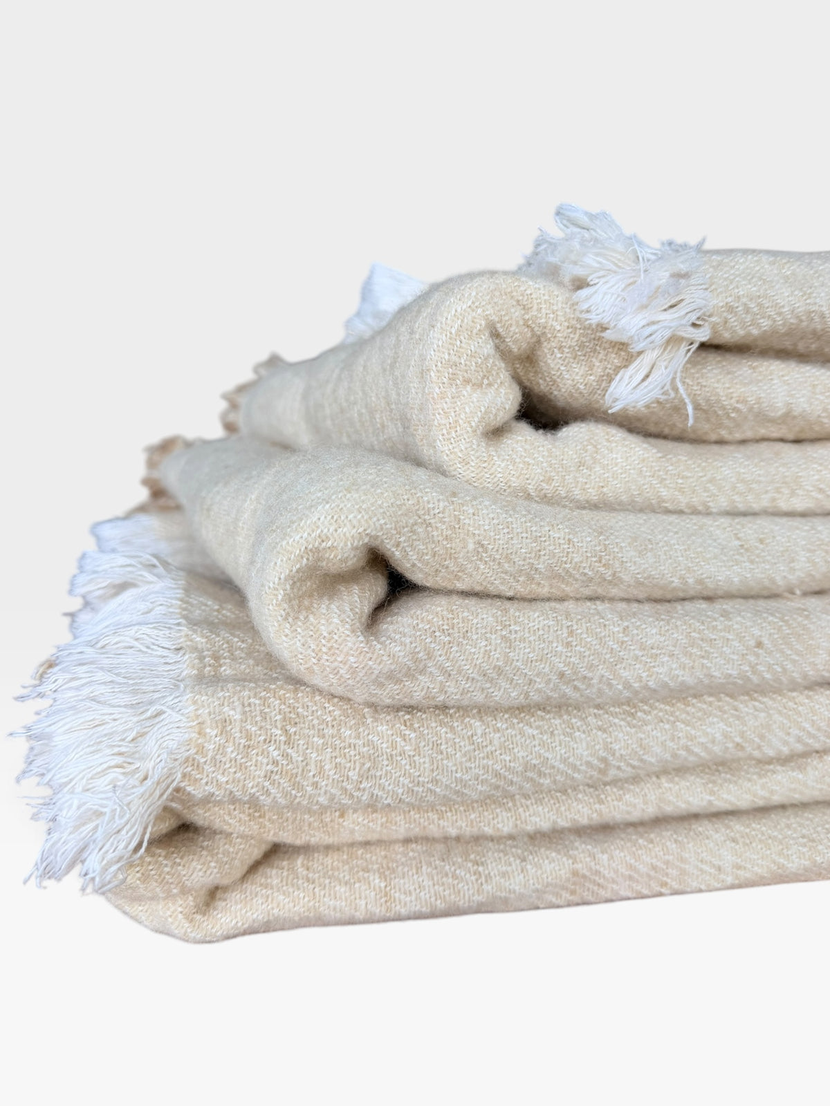 Vice Versa Wool Fringed Throw | Orgeat & Fior di Latte
