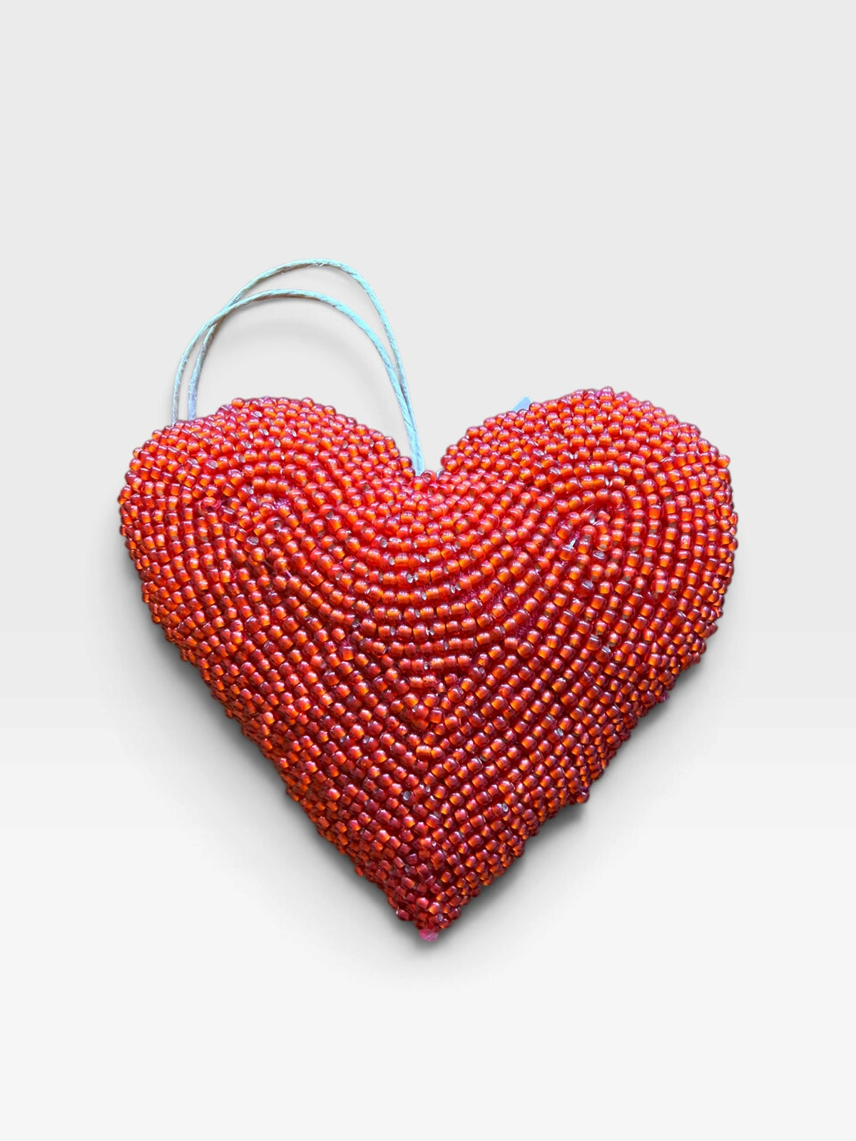 Beaded Heart Christmas Ornament (Multiple Colors)