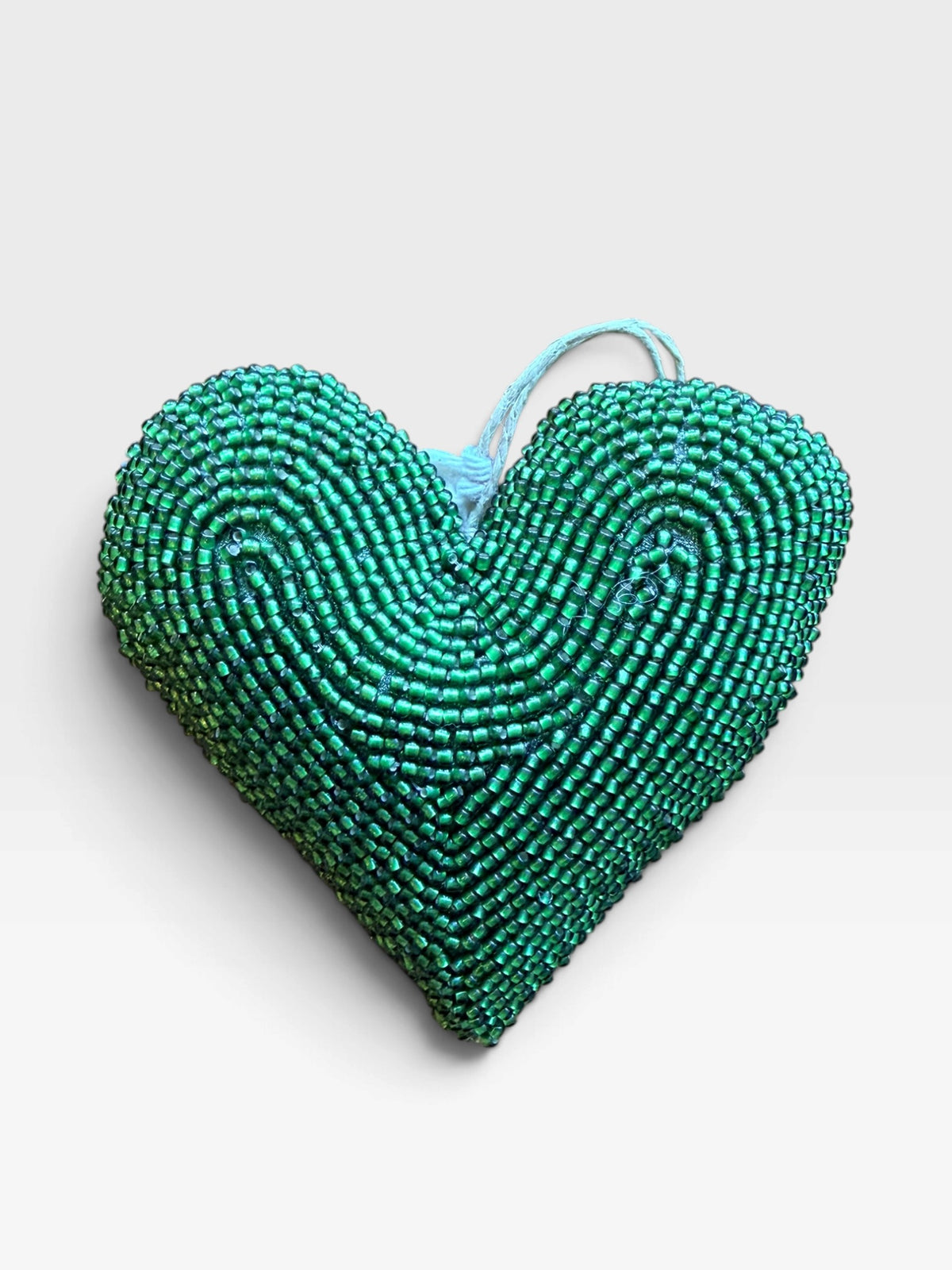 Beaded Heart Christmas Ornament (Multiple Colors)
