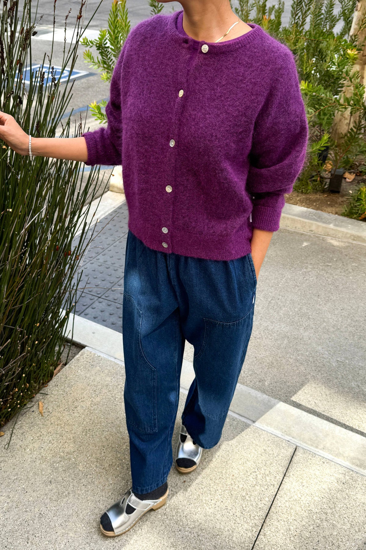 Ayla Mohair Cardigan | Purple