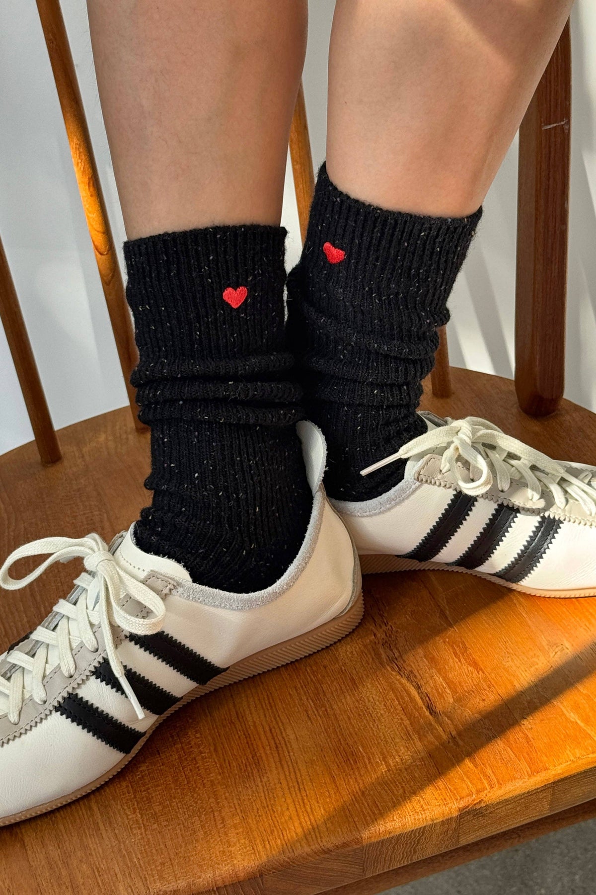 Embroidered Snow Socks | CHARCOAL + HEART