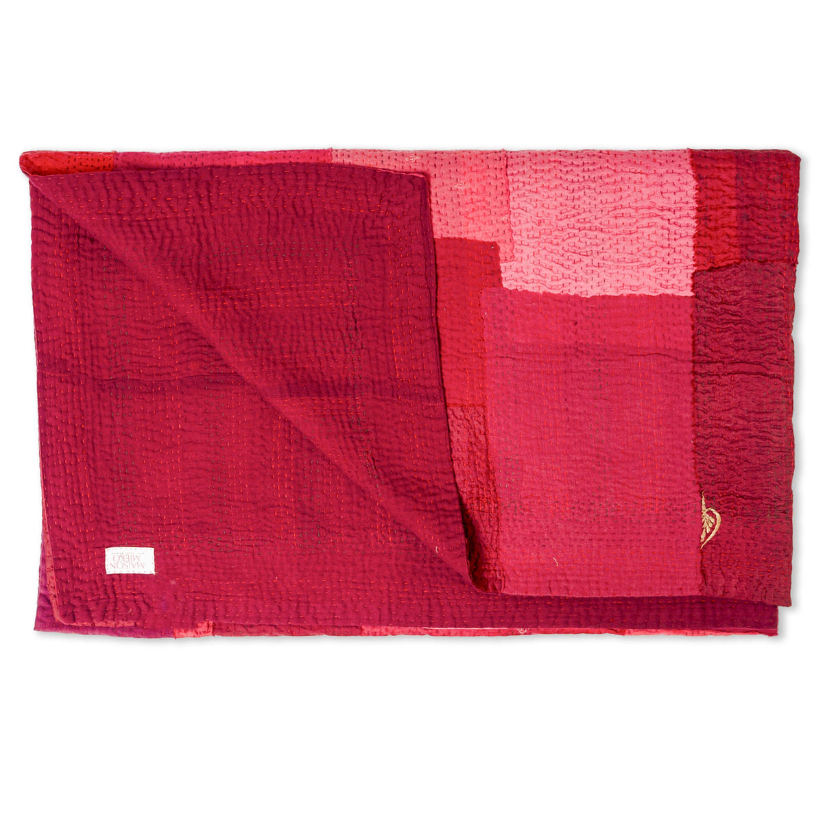 Vintage Patchwork Kantha Placemat Set (2) | Red Hot