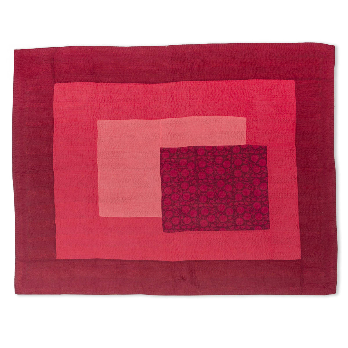Vintage Patchwork Kantha Placemat Set (2) | Red Hot