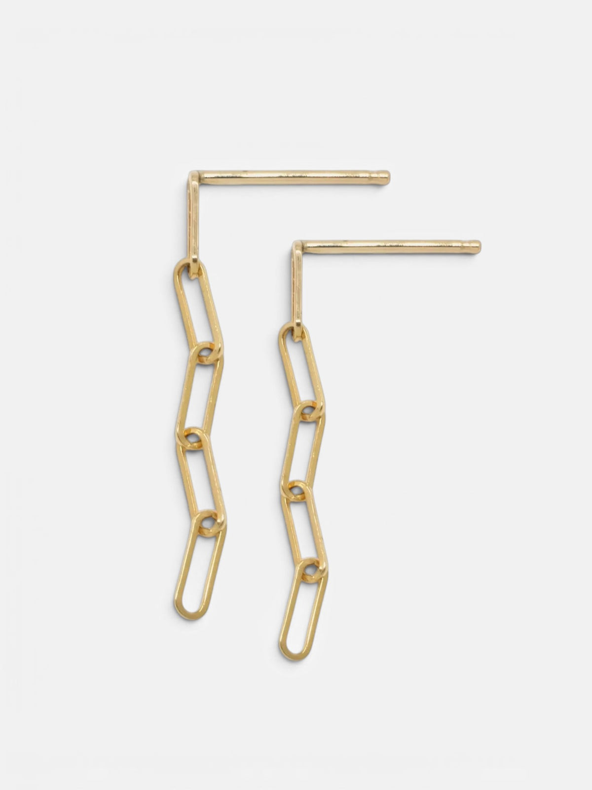 14k Gold Brick Drop Earrings