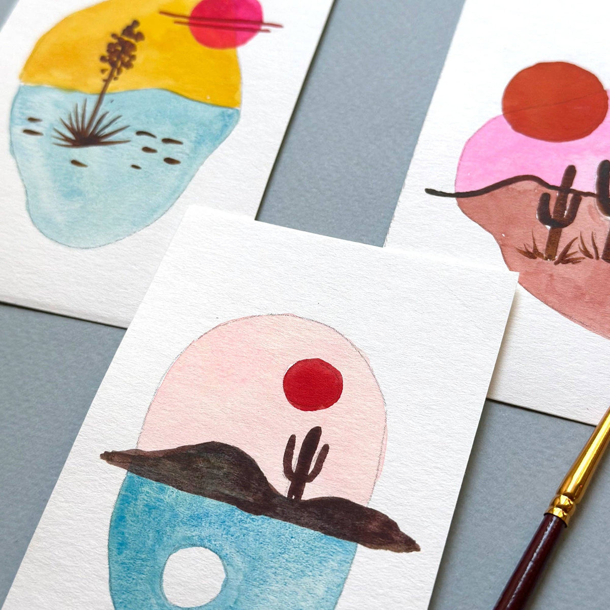 Mini Watercolor Painting Kit | Desert Landscapes