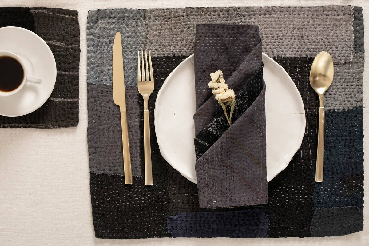 Vintage Patchwork Kantha Placemat (Set of 2) | Cityscape