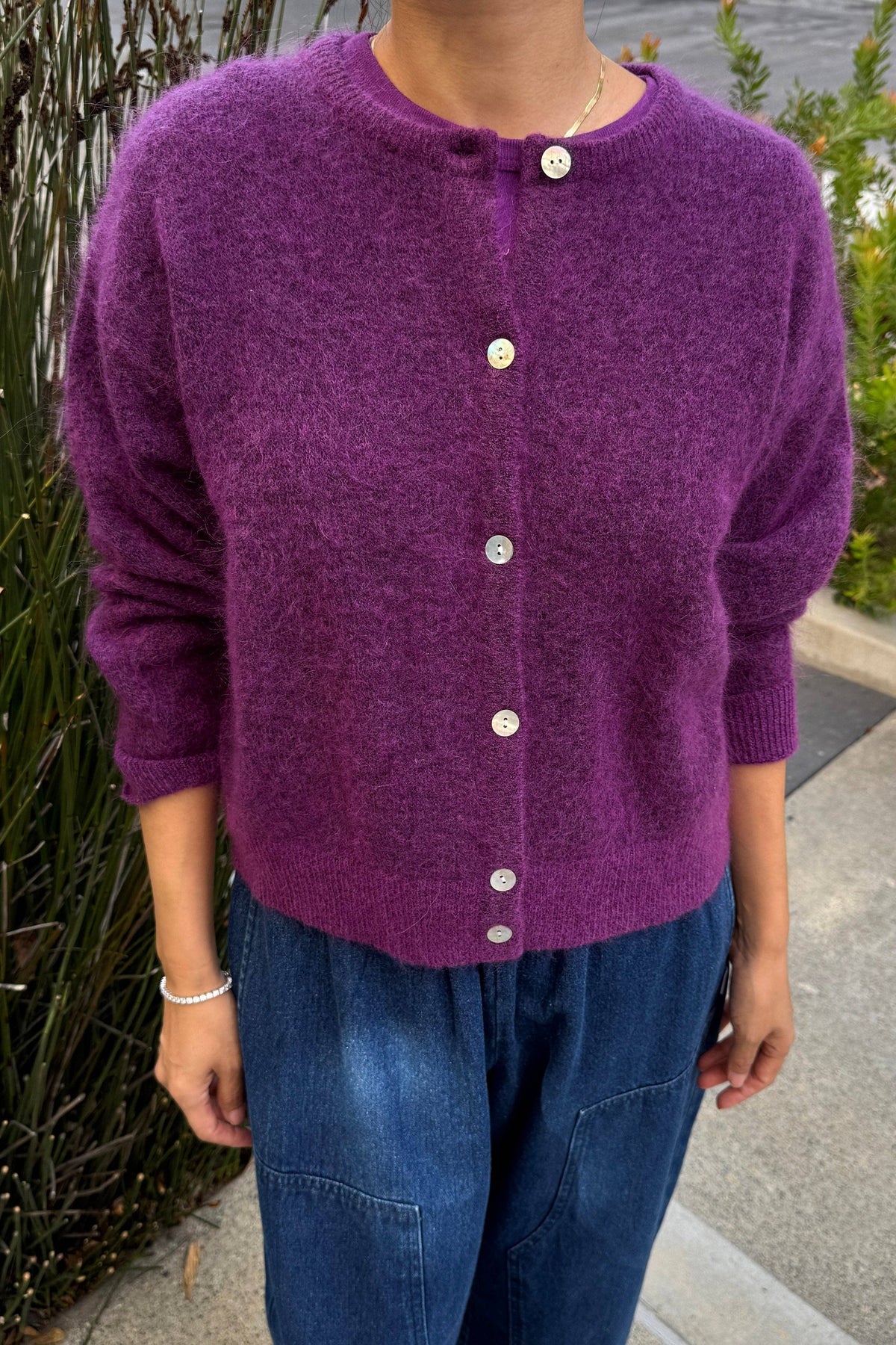 Ayla Mohair Cardigan | Purple