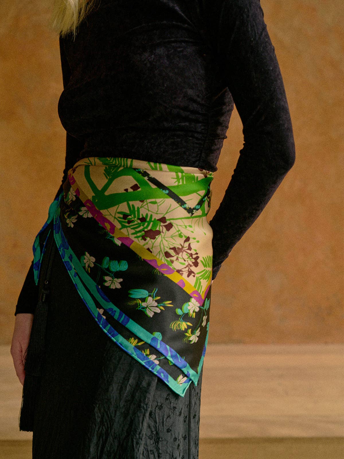 Large Silk Scarf | Floral Tapestry