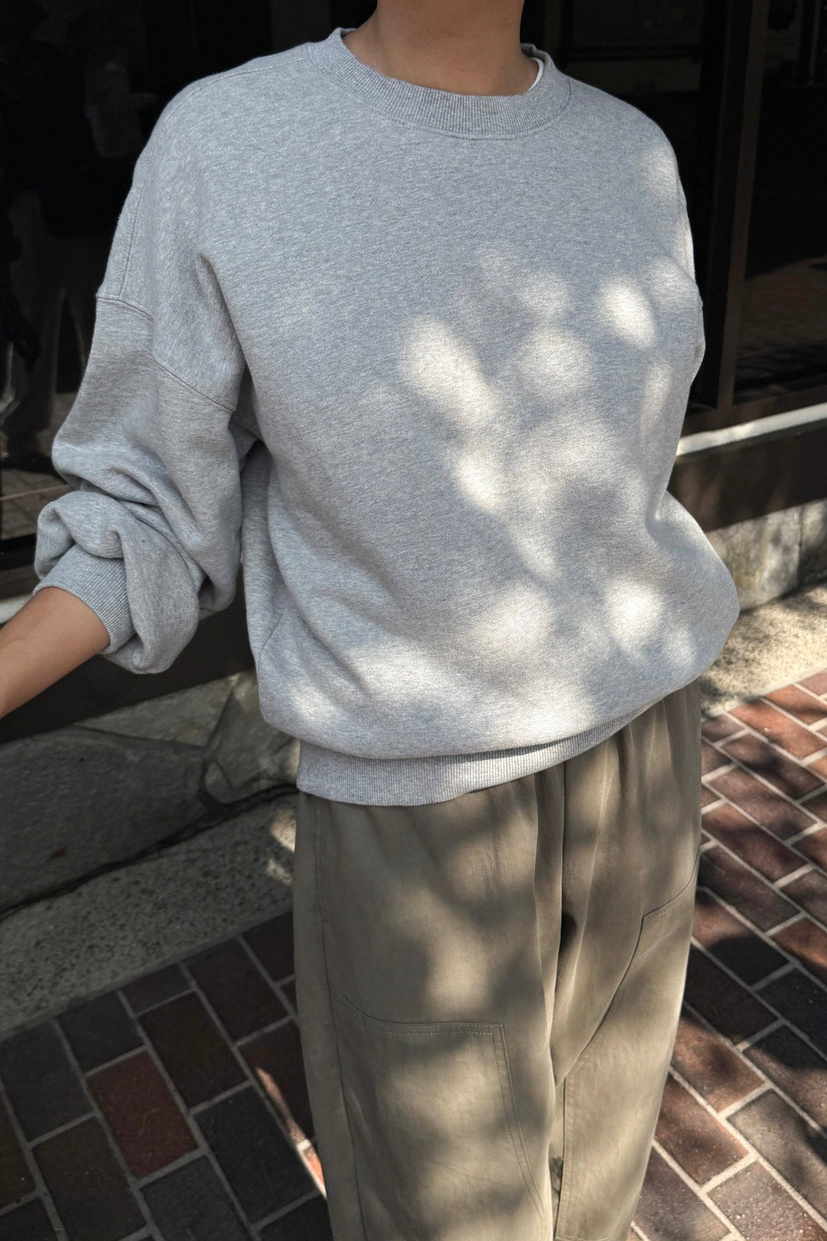 French Terry Core Sweatshirt | Melange Grey