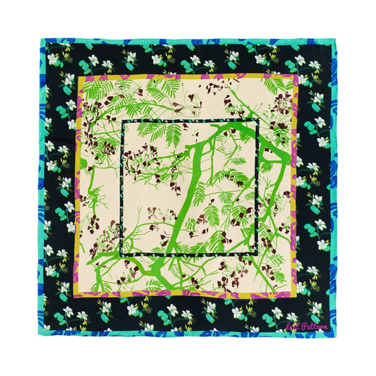 Large Silk Scarf | Floral Tapestry