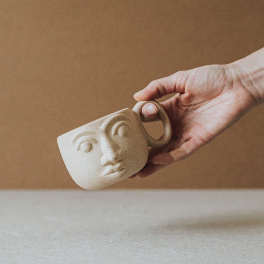 Handcrafted Clay Face Mug