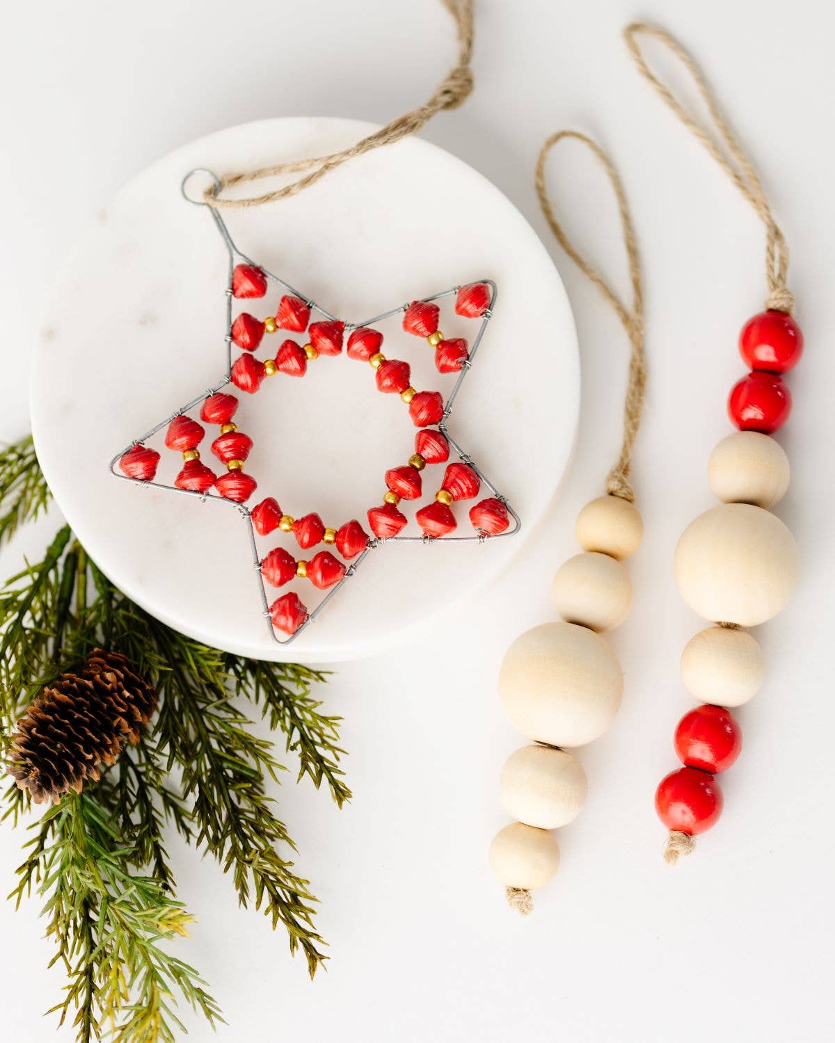 Carmen Wooden Bead Christmas Ornament