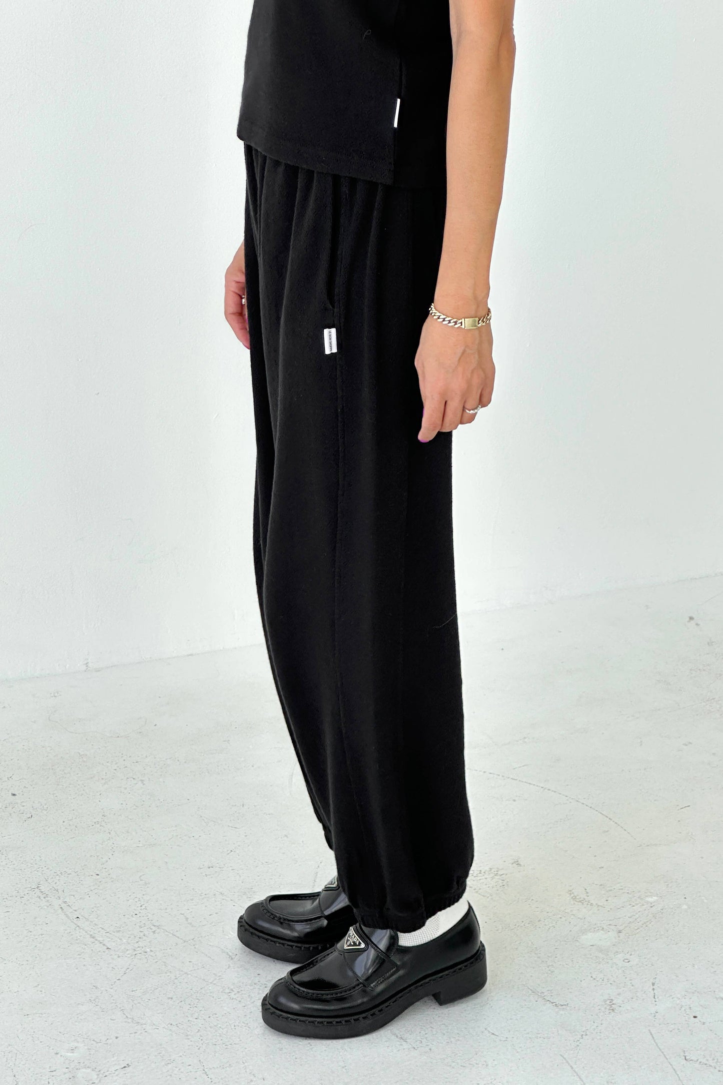Pointelle Balloon Pants | Black (Multiple Sizes)