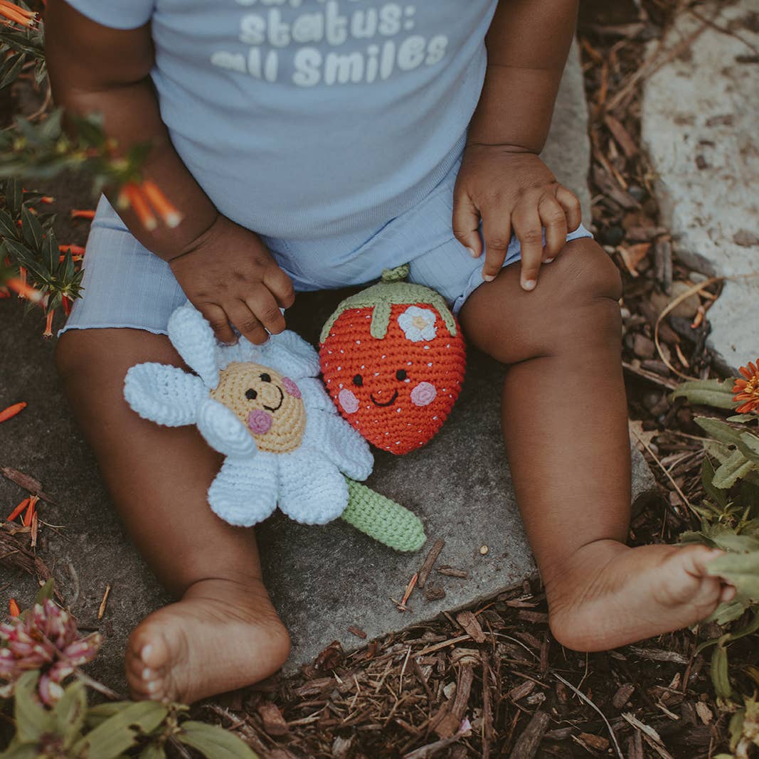 Hand-crocheted Daisy Flower Rattle