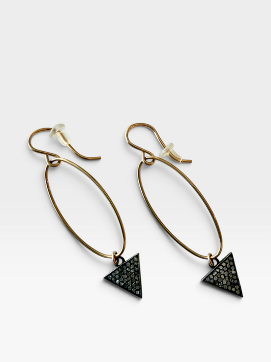 Oval Hoop Pavé Diamond Earrings
